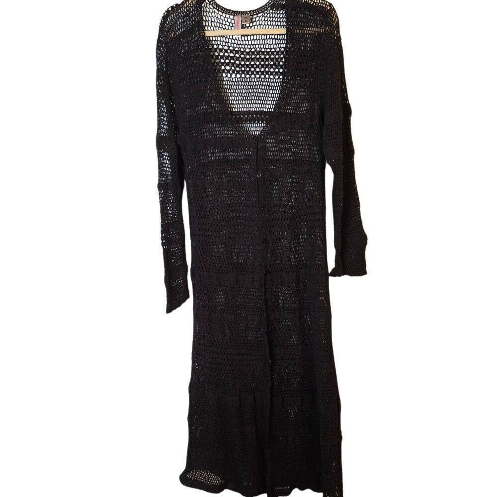 Johnny Was Pete & Greta long cardigan, black. XL.  #803